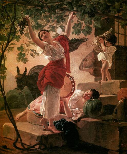 К. П. Брюллов, «Девушка, собирающая виноград в окрестностях Неаполя», 1827 г.