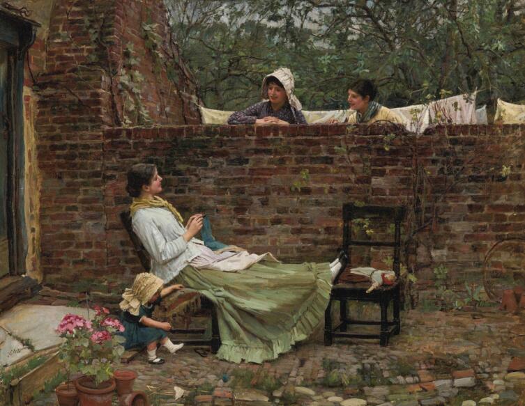 Джон Уильям Уотерхаус, «Хорошие соседи (Сплетницы)», 1885 г.