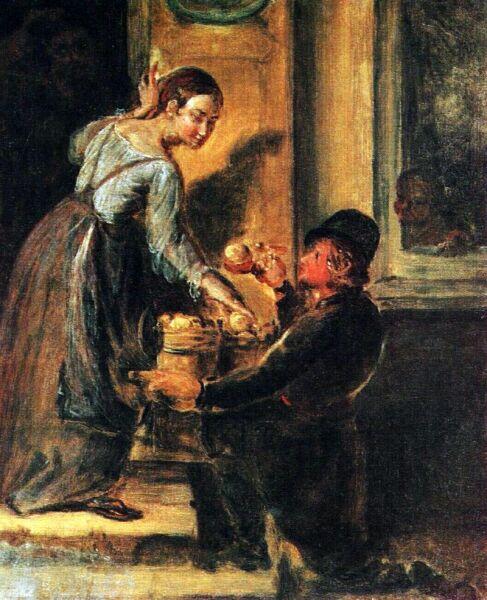 В. А. Тропинин, «Покупка яблок у разносчика», 1830-е гг.