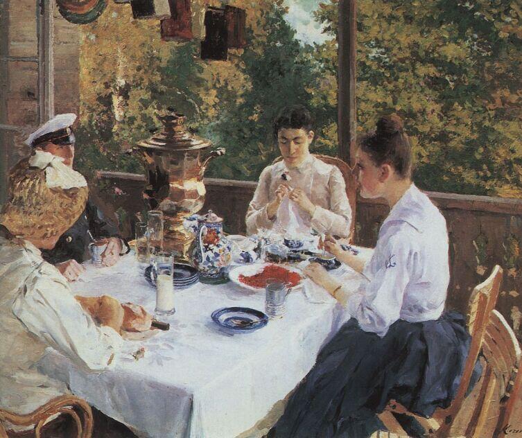 К. А. Коровин, «За чайным столом», 1888 г.
