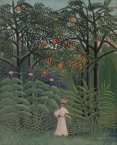 Анри Руссо, «Женщина, гуляющая в экзотическом лесу», 1905 г.
