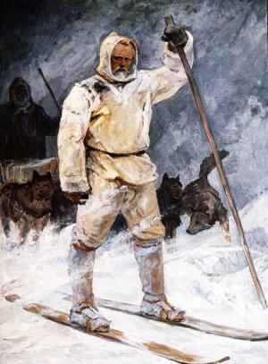 «Героический поход Фритьофа Нансена к Северному полюсу в 1895 г.» Картина И. П. Рубана из коллекции Российского Государственного музея Арктики и Антарктики