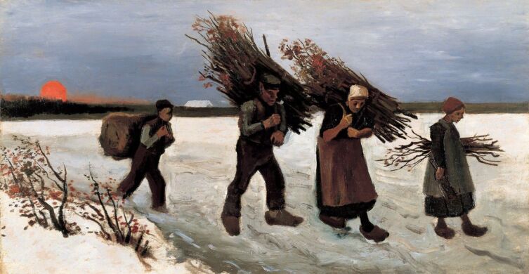 Винсент Ван Гог, «Собиратели хвороста на снегу», 1884 г.