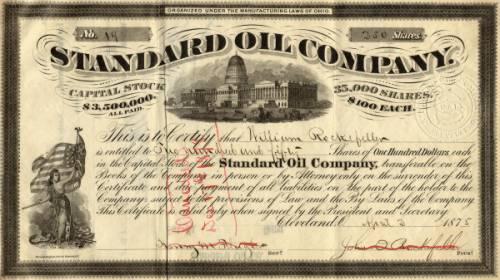 Купон Standard Oil, 1887 г.