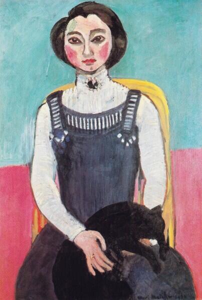 Анри Матисс, «Девушка с чёрной кошкой (Портрет Маргариты)», 1910 г.