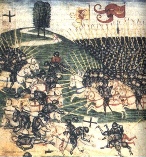 Битва при Грюнвальде. Миниатюра из «Люцернской хроники» Диболда Шиллинга Младшего, 1513 г.