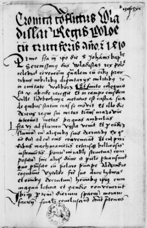 Наиболее важным источником о Грюнвальдской битве является «Хроника конфликта Владислава, короля Польши, с крестоносцами в год Христов 1410»