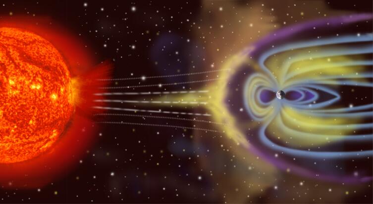 Деформация магнитосферы планеты звёздным ветром