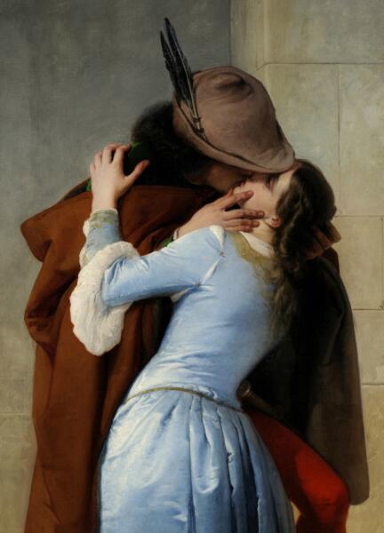 Франческо Айец, «Поцелуй» (фрагмент), 1859 г.