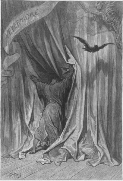 Иллюстрация Гюстава Доре к стихотворению Э. По «Ворон»