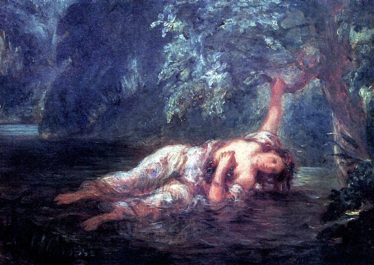 Эжен Делакруа, «Смерть Офелии», 1853 г.