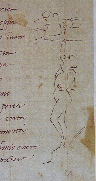 Сонет Микеланджело с карикатурой