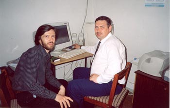 Сергей Курий и Сергей Аксёненко в редакции журнала «Твое Время»