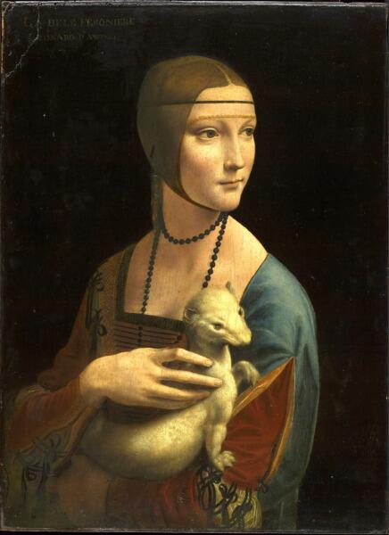 Леонардо да Винчи, «Дама с горностаем. Цецилия (Чечилия) Галлерани», 1480-е гг.