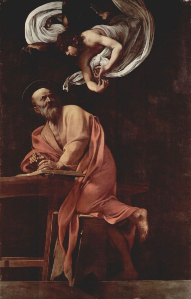 Микеланджело Меризи де Караваджо, «Святой Матфей и ангел», 1602 г.