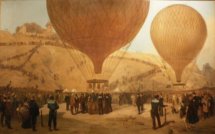Отправление Гамбетты на воздушном шаре из Парижа, 1870 г.
