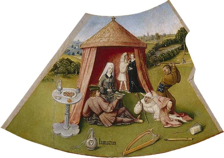 Иероним Босх, «Похоть. Семь смертных грехов и Четыре последние вещи» (фрагмент), 1485 г.