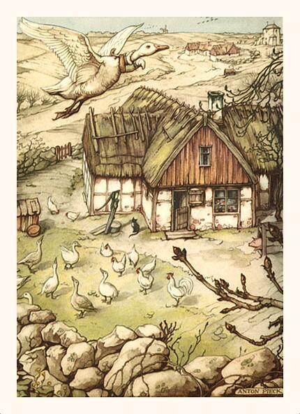 Антон Пик, «Путешествие Нильса с дикими гусями. Нильс покидает дом», 1940 г.