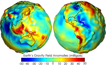 Гравитационные аномалии Земли по данным проекта «GRACE»