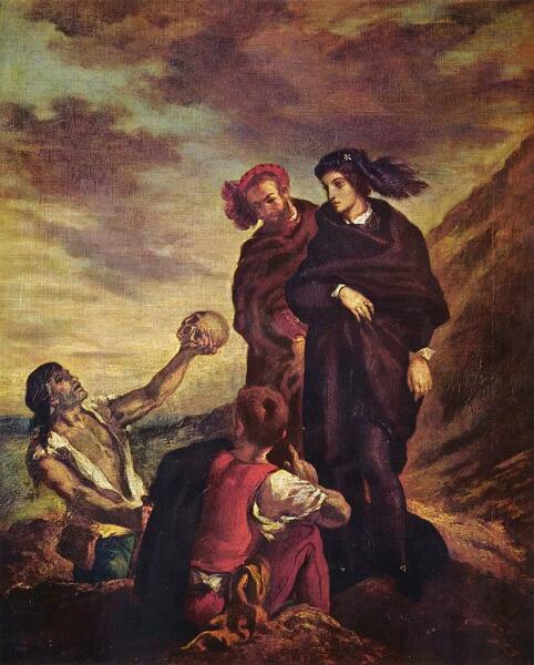 Эжен Делакруа, «Гамлет и Горацио на кладбище», 1839 г.