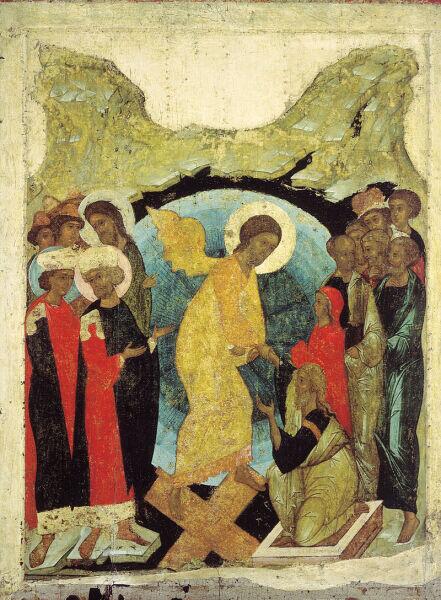 Андрей Рублёв, икона «Воскресение Христово (Сошествие во ад)», 1408-1410 гг.