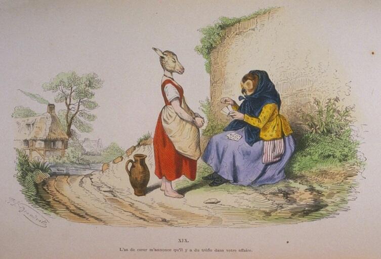 Жан Иньяс Изидор (Жерар) Гранвиль, «Туз червей меня тревожит...», 1830 г.