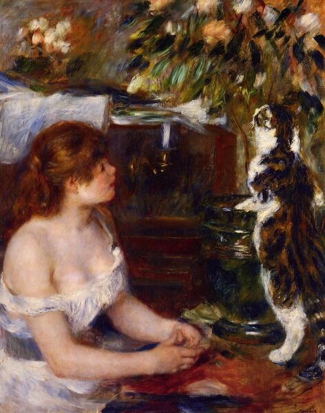 Пьер Огюст Ренуар, «Молодая девушка с котом», 1879 г.