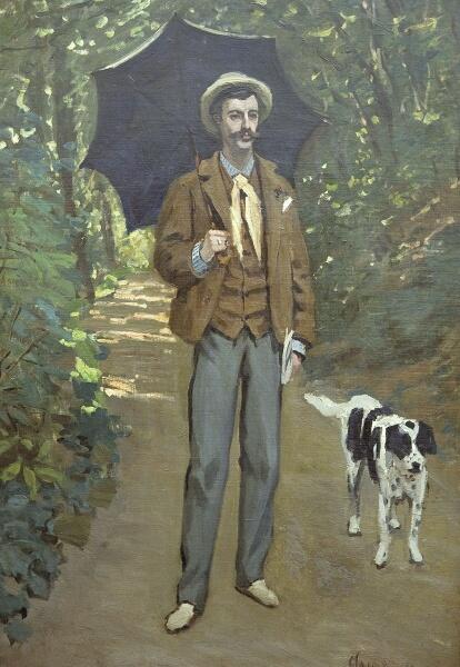 Клод Моне, «Портрет Виктора Жакмона, держащего зонт», 1865 г.