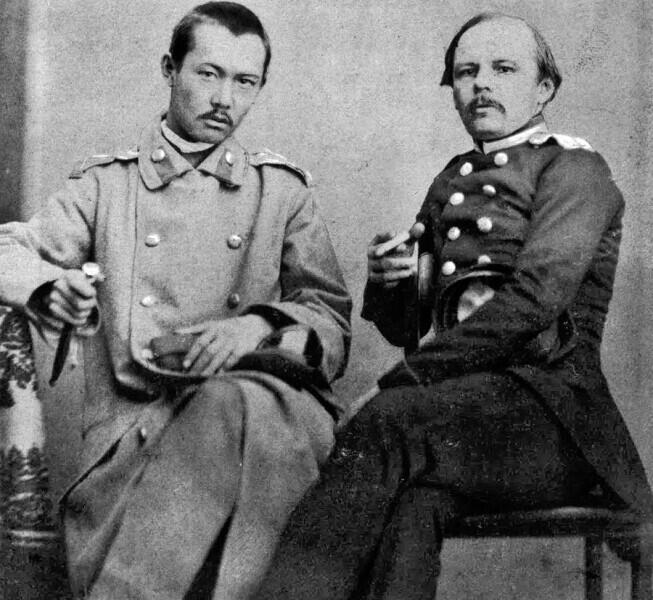 Ф. Достоевский и Ч. Валиханов. Фотография снята в Семипалатинске в 1858 г.