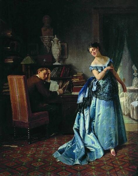 Ф. С. Журавлев, «Жена-модница (Сборы на бал)», 1872 г.