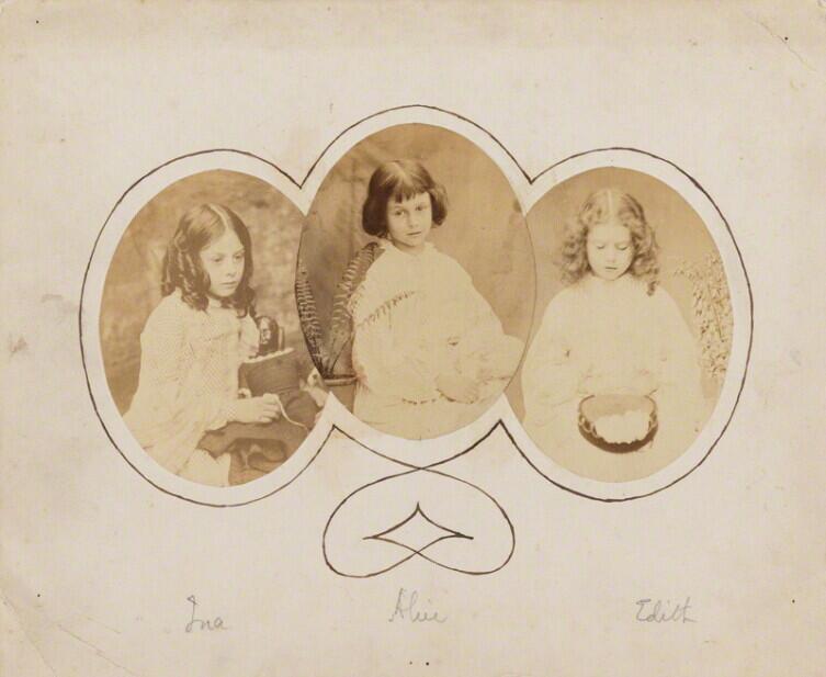 Сёстры Лидделл — Лорина, Алиса, Эдит, на фото Льюиса Кэрролла