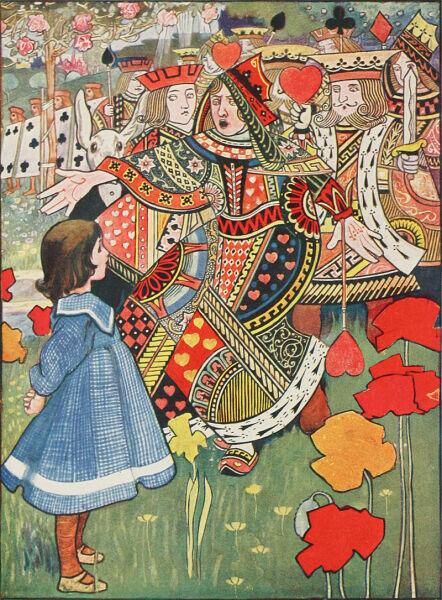 Алиса, Червонный Король и Королева. Иллюстрация Чарли Робинсона