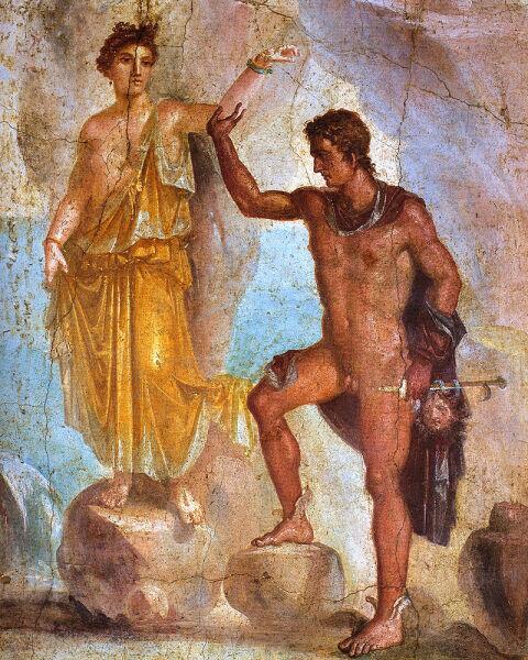 «Персей и Андромеда», древнеримская фреска из Помпей, Национальный археологический музей Неаполя