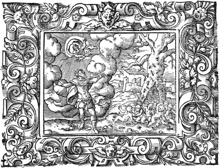 Виргиль Солис, «Люди из муравьев», иллюстрация к «Метаморфозам» Овидия, книга седьмая, 1581 г.