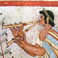 Музыкант, играющий на тибии. Этрусская фреска (фрагмент)