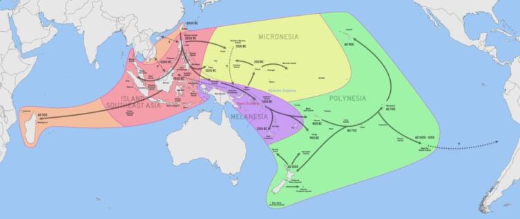 Схема расселения австронезийских народов
