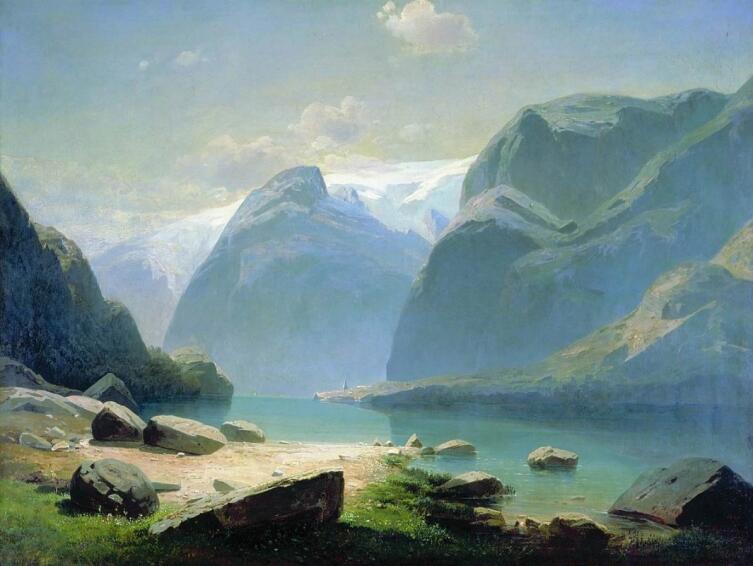 А. К. Саврасов, «Озеро в горах Швейцарии», 1866 г.