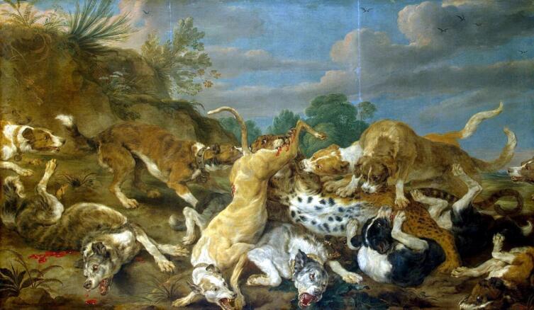 Пауль де Вос, «Охота на леопарда», 1630-е гг.