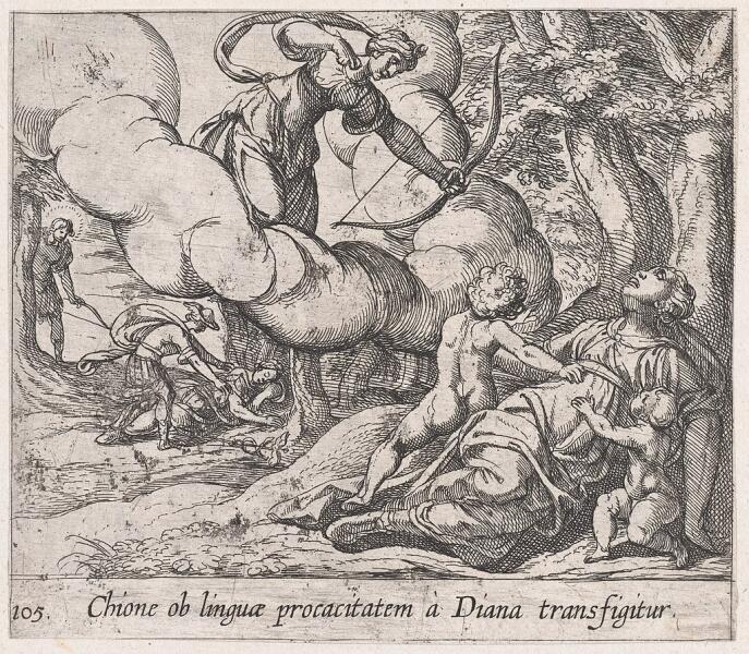 Антонио Темпеста, «Смерть Хионы от стрелы Дианы», 1606 г.