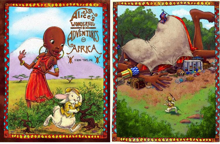 Иллюстрации Erin Taylor из издания «Alice's Wonderful Adventures in Africa» (2009)