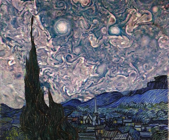 «Звездная ночь», версия с небом Юпитера