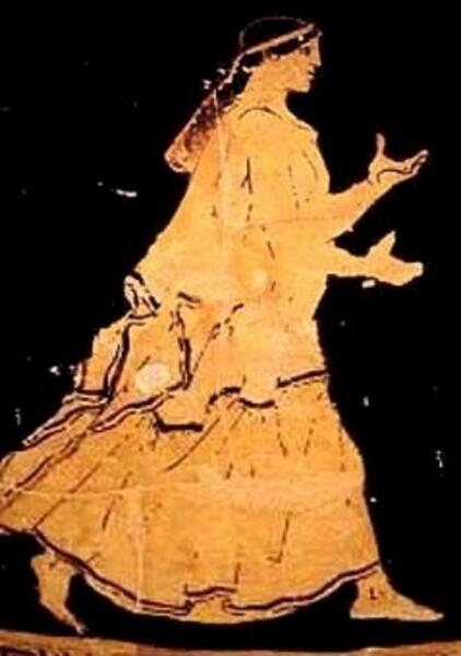 Ахиллес, «Псамафа» (роспись жертвенного сосуда), 450−445 гг. до н. э.