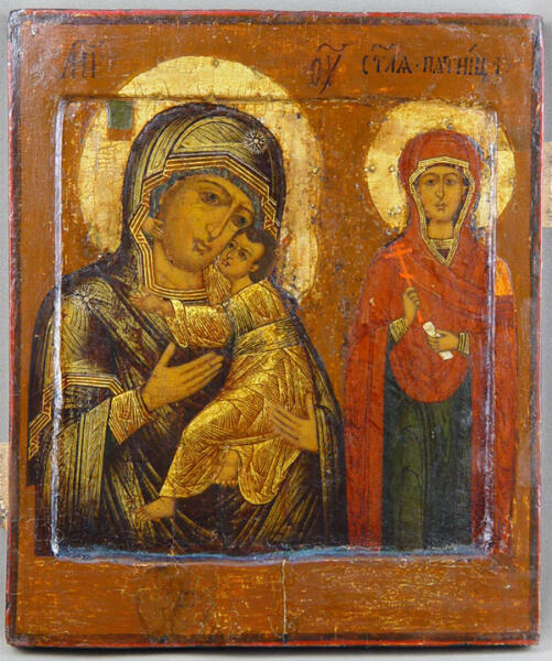 Икона «Пресвятая Богородица Умиление и Святая Параскева Пятница» XVII века