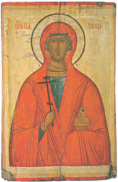 Каноническое изображение святой Параскевы. Икона XV века, Вологодский музей