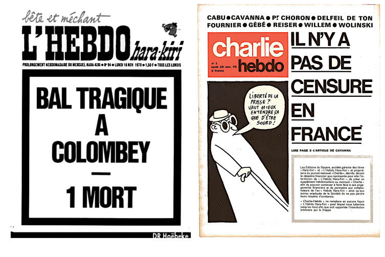 Последний, запрещённый, номер «Л'Эбдо Харакири». Через неделю издание вышло под новым заголовком «Шарли Эбдо»