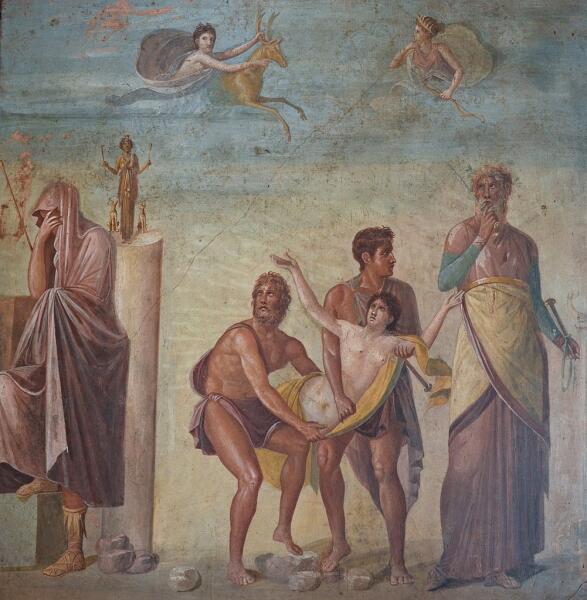 Жертвоприношение Ифигении, фреска из Дома трагического поэта в Помпеях