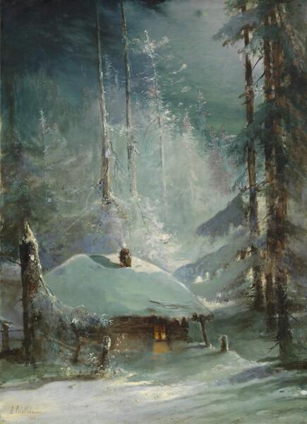 А. К. Саврасов, «Хижина в зимнем лесу», 1888 г.