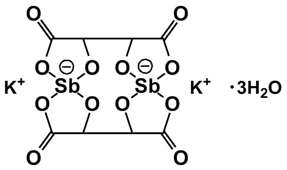 Химическая формула рвотного камня (антимонилтартрат калия)
