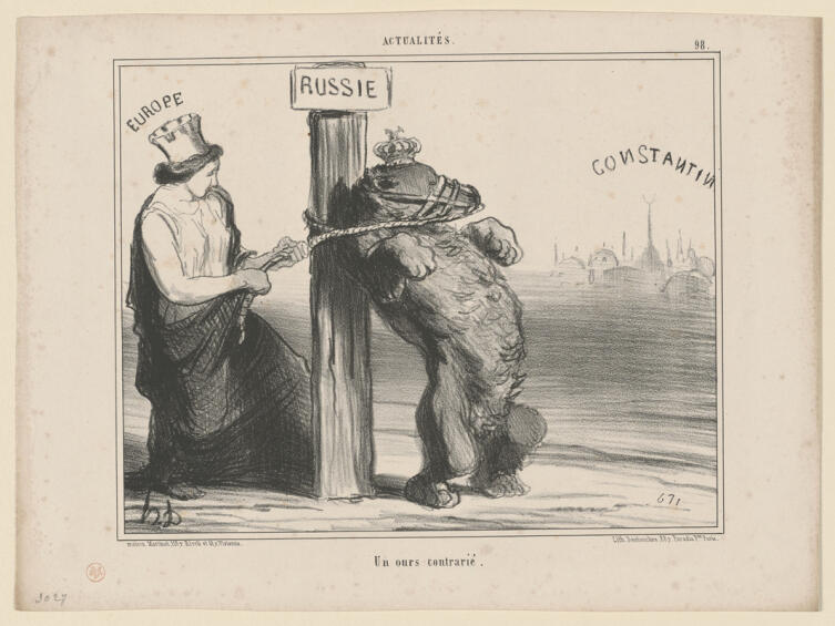 Оноре Домье, «Непослушный медведь», 1854 г.