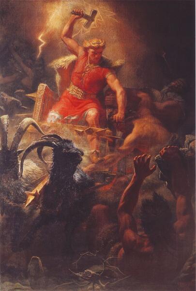 Мортен Эскиль Винге, «Битва Тора с великанами», 1872 г.